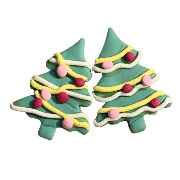 Christmas Tree Earrings - Handmade, Polymer Clay - Picture 2 of 4